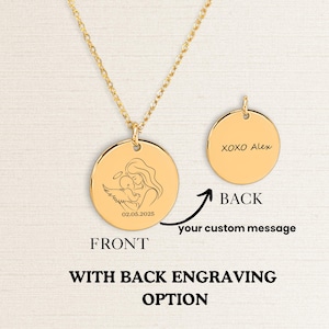 You can add custom name or message on the back of the pendant