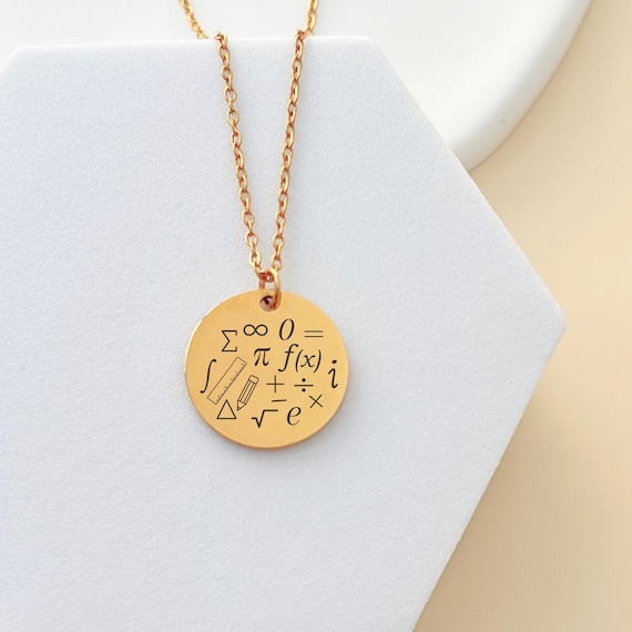BNQL Collana Con Ciondolo Simbolo Pi Greco – In Acciaio Inox – Regalo Per Insegnante Di Matematica Con Scatola Portagioie - 4