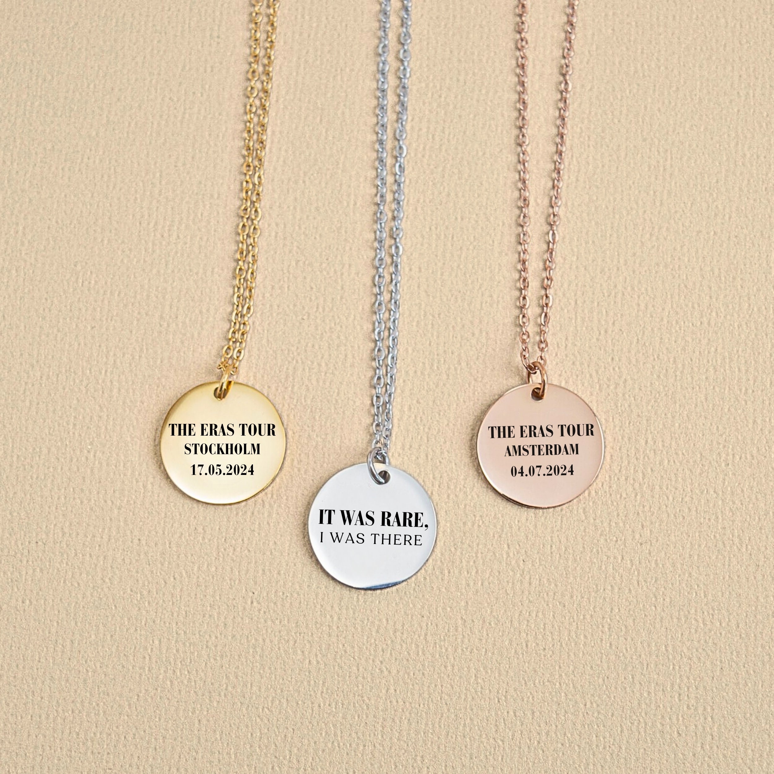 Personalized Eras Tour Necklace, Custom City And Date Concert Jewelry Gift For Her, It Was Rare Gift For Friend, Eras Memory Gift