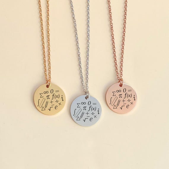 COOLTIME Collana con ciondolo simbolo Pi in acciaio inossidabile 3.14 Segno matematico Collana con geometria Regalo di gioielli per insegnante di