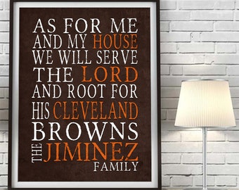 Cleveland Browns Personalized Family Football Art Print