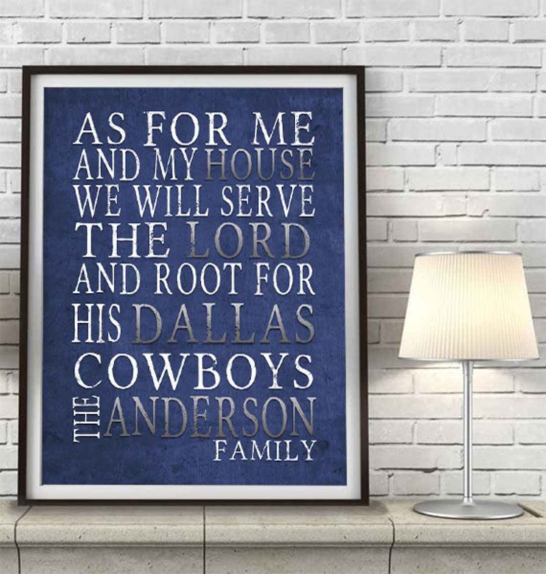 Personalized Dallas Cowboys Art Print: Family Home Decor - Etsy