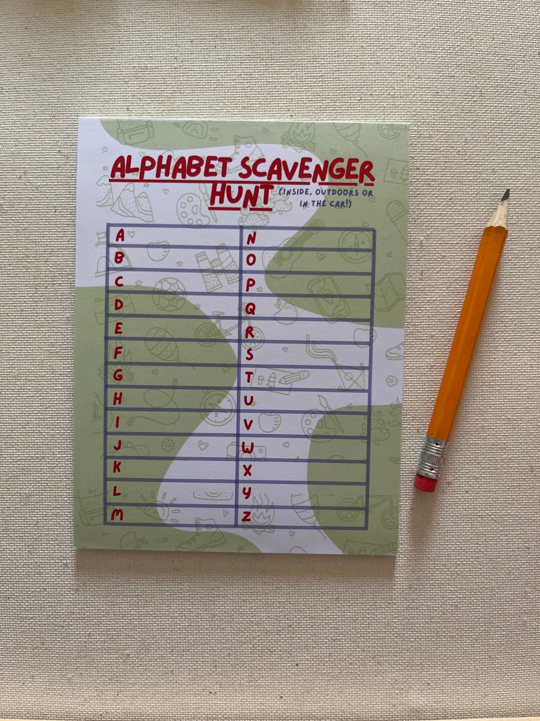 Alphabet Scavenger Hunt Learning Play Notepad - Etsy