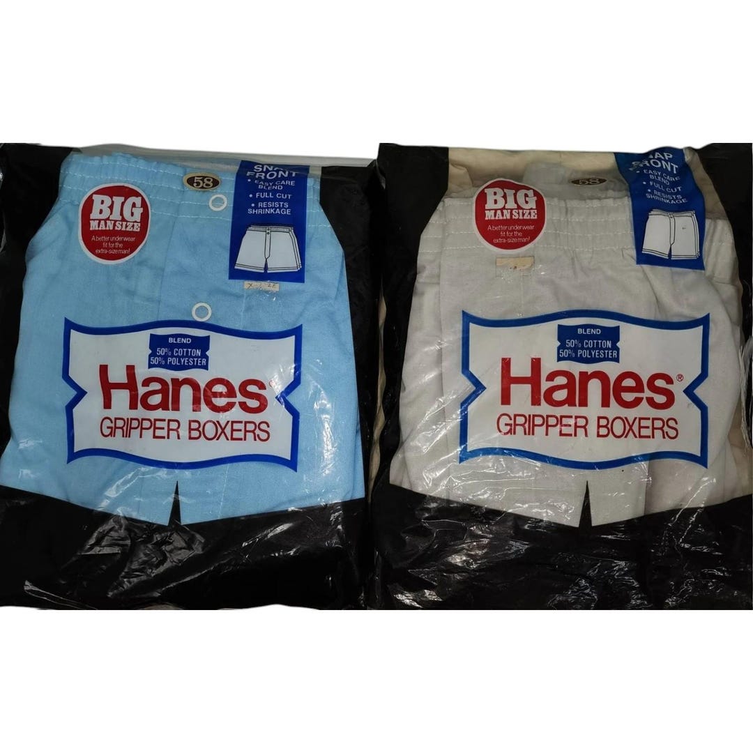 SALE Unworn Vintage Men's Boxer Shorts 5 Pr 1970s Hanes Gripper Boxers ...