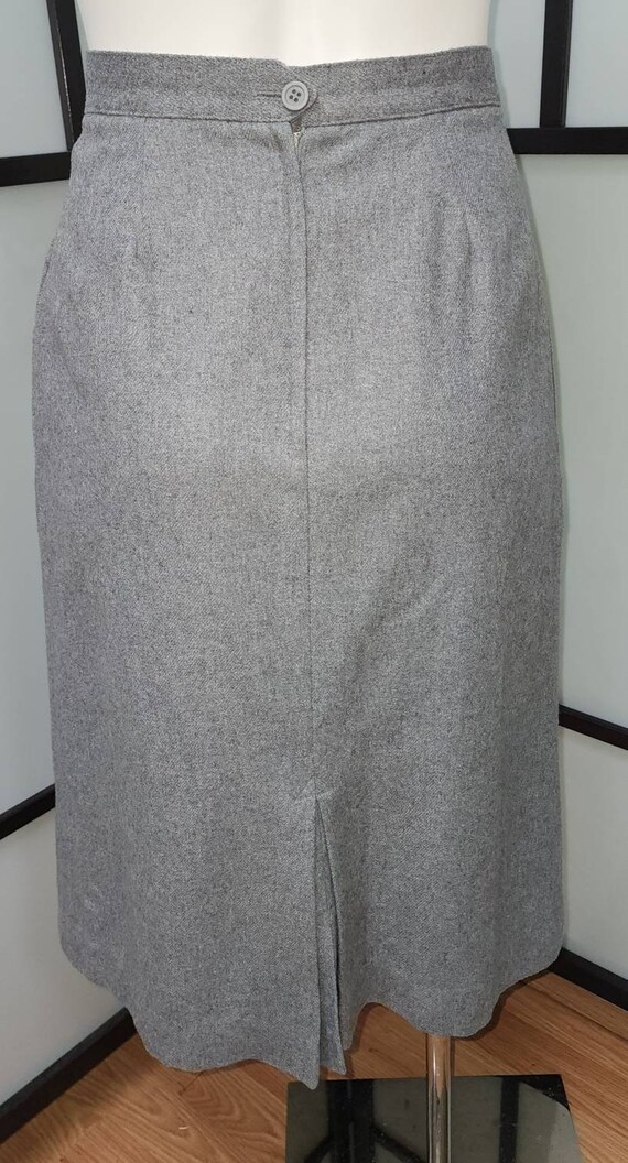 Vintage wool skirt 1970s classic gray wool 50s st… - image 7