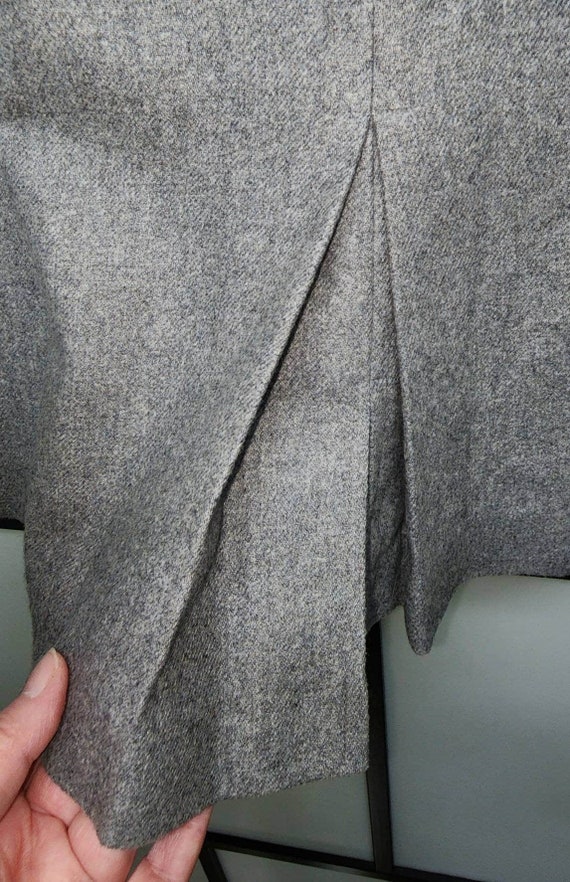Vintage wool skirt 1970s classic gray wool 50s st… - image 3