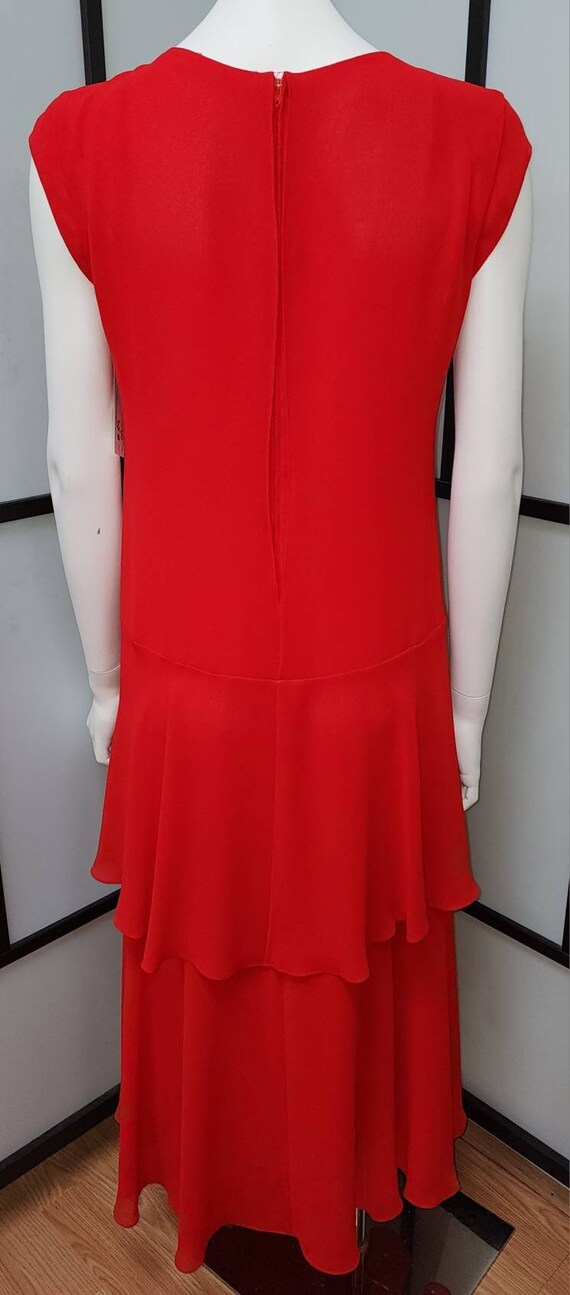 Vintage peplum dress bright red 1970s does 1930s … - image 7