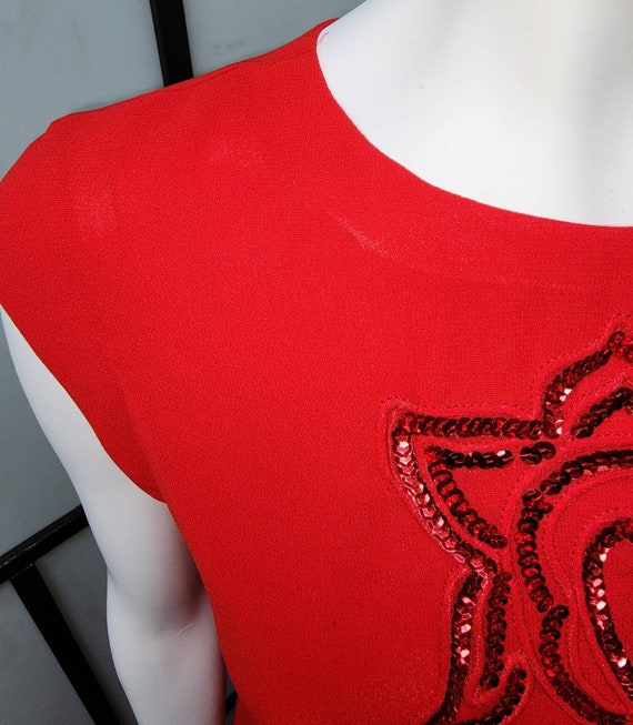 Vintage peplum dress bright red 1970s does 1930s … - image 10