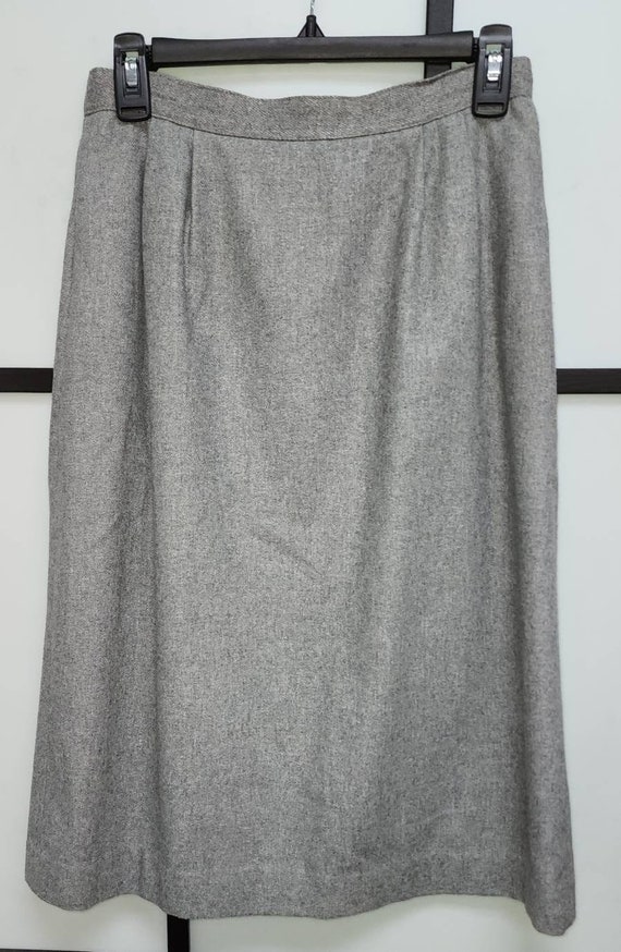 Vintage wool skirt 1970s classic gray wool 50s st… - image 8
