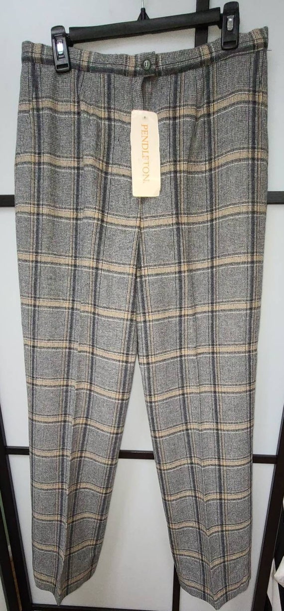 Unworn vintage pendleton pants 1970s gray beige w… - image 2