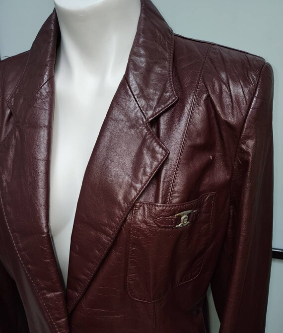 Vintage leather jacket 1970s designer etienne aig… - image 3