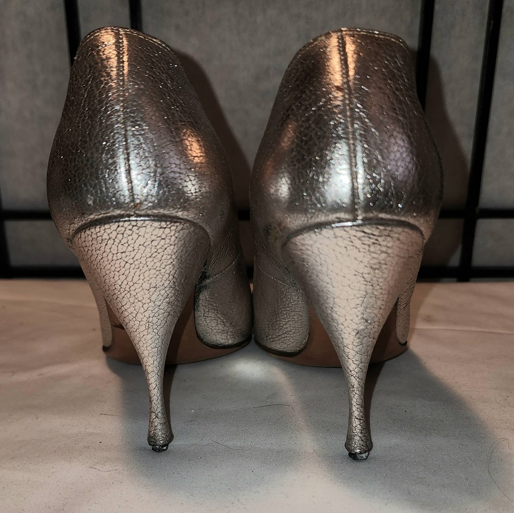 retro silver shoes