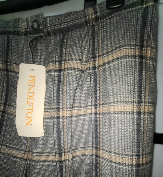 Unworn vintage pendleton pants 1970s gray beige w… - image 6