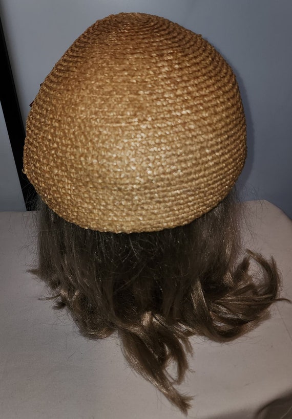 Vintage 1930s Embroidered French Straw Hat