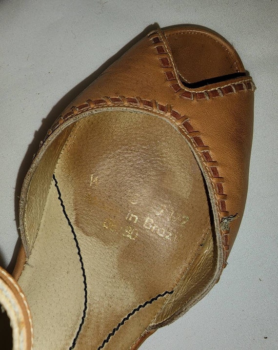 Vintage rockport sandals 1970s 80s tan leather we… - image 7