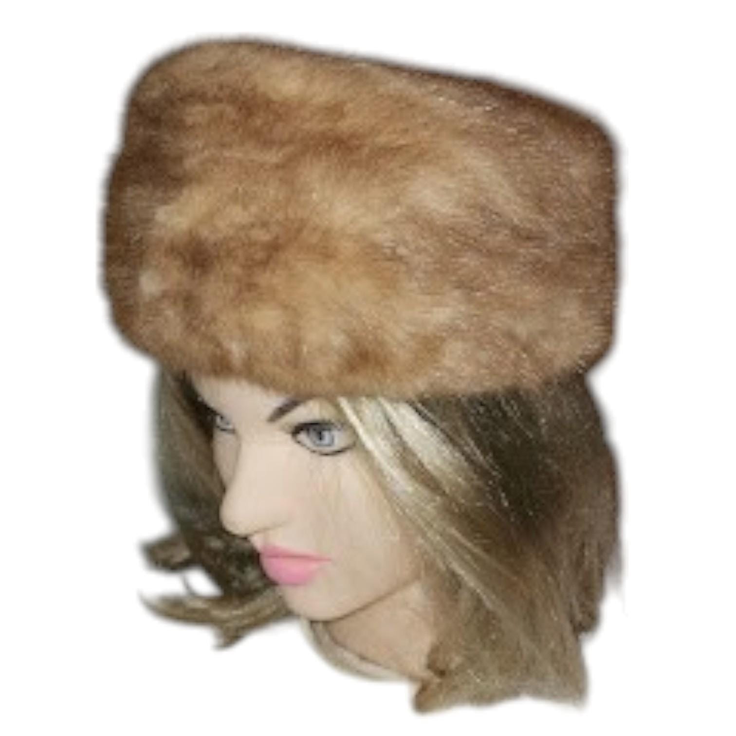 Vintage 1950s Mink Fur Pillbox Hat Women\'s Small 21\