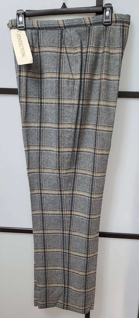 Unworn vintage pendleton pants 1970s gray beige w… - image 3