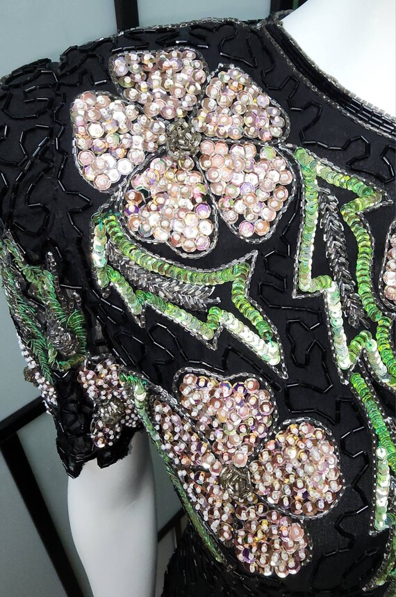Vintage 00s colourful embellished sequin dress
