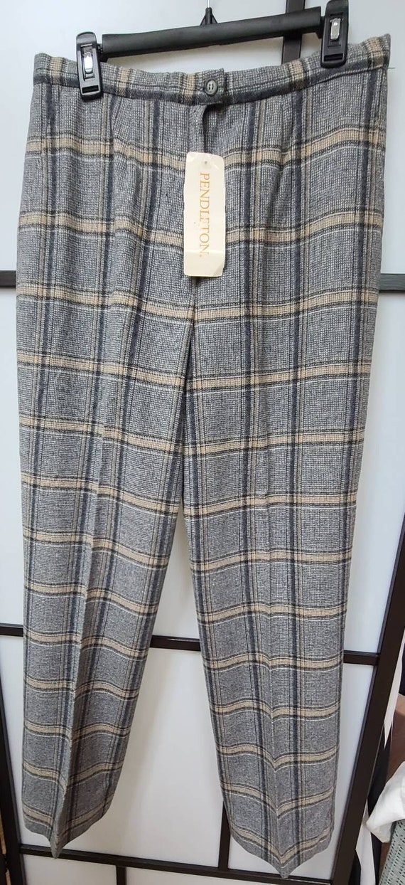 Unworn vintage pendleton pants 1970s gray beige w… - image 7