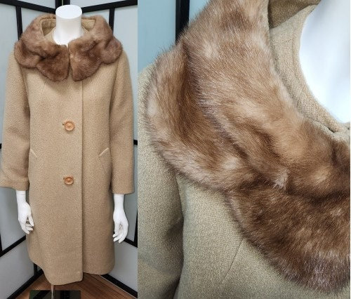 Mink collar coat online