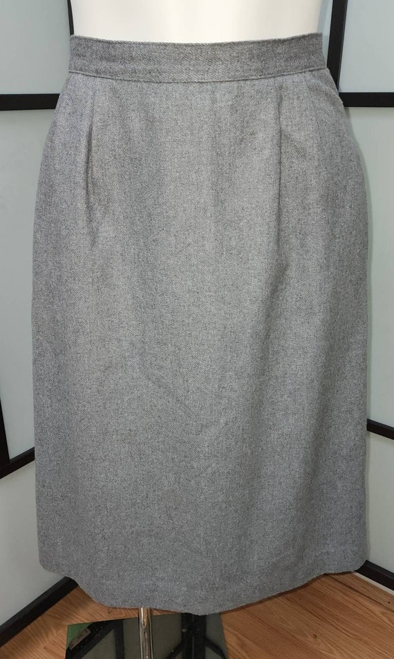 Vintage wool skirt 1970s classic gray wool 50s st… - image 4