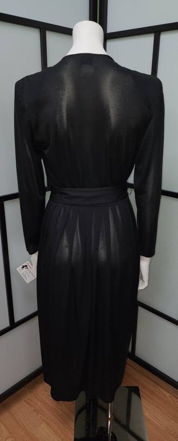 Vintage black dress 1970s thin semi sheer black n… - image 9