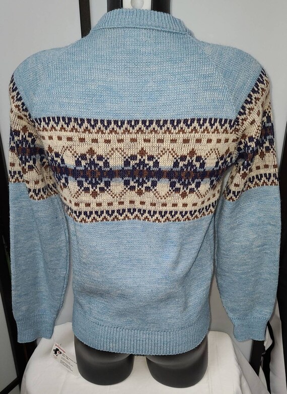 Sale vintage men's sweater 1970s blue acrylic pul… - image 8