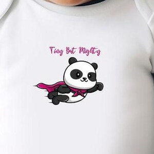 Preemie Bodysuit: Tiny But Mighty Panda, Newborn Unisex Outfit