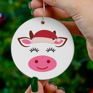 Ceramic Ornament, cute cow, cow ornament, unique gift, kids cow, gift idea, gift exchange, tree decoration, kids gift, Christmas ornament