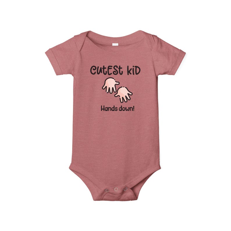 Cutest Kid Hands Down Baby Body, Airlume Cotton, Babypartygeschenk Bild 5
