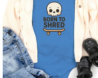 Skater Baby Strampelanzug: Born to Shred Strampler aus Baumwolle, Skater Liebhaber