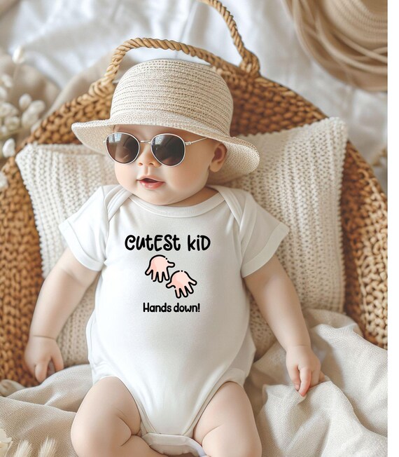 Cutest Kid Hands Down Baby Onesie, Airlume Cotton, Baby Shower Gift