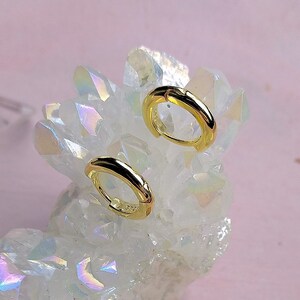 Tiny Gold Huggie Hoop Earrings: Sterling Silver Cartilage Jewelry