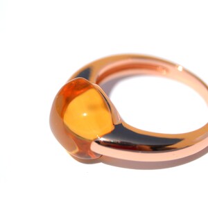 Citrine Ring: Rose Gold Plated 925 Sterling Silver Gemstone Ring