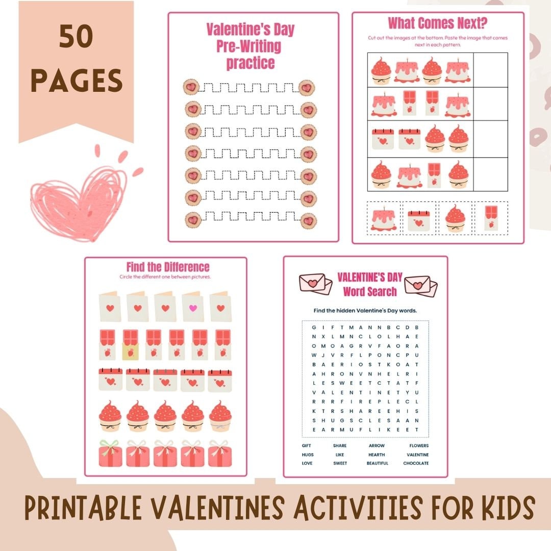 Valentines Games for Kids Valentines Favor for Kids Printable ...