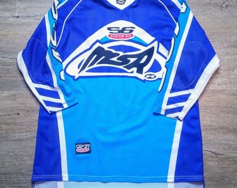 Vintage MSR Racing Jersey System Six S6 Blue Motocross MX Dirt Bike Mens M