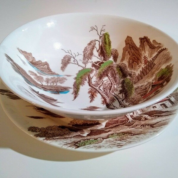 2 Piece VTG Nasco Sayonara Oriental Serving Bowl Salad Japan Mid Century