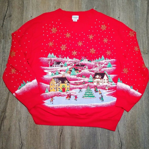 VTG Ugly Christmas Sweater Sweatshirt Womens Holi… - image 1