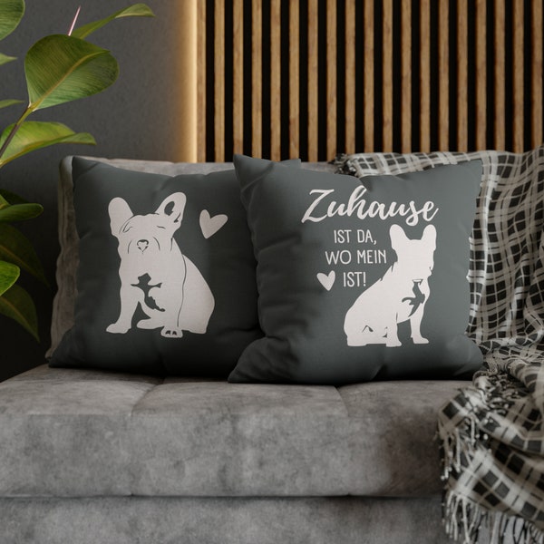 Housse de coussin bouledogue français