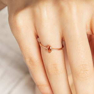 14k Solid Gold Citrine Ring | Amber Gold Ring | Bridal Jewelry | Dainty Minimal Ring | Stacking Ring | Gift Her | Yellow Rose White Ring