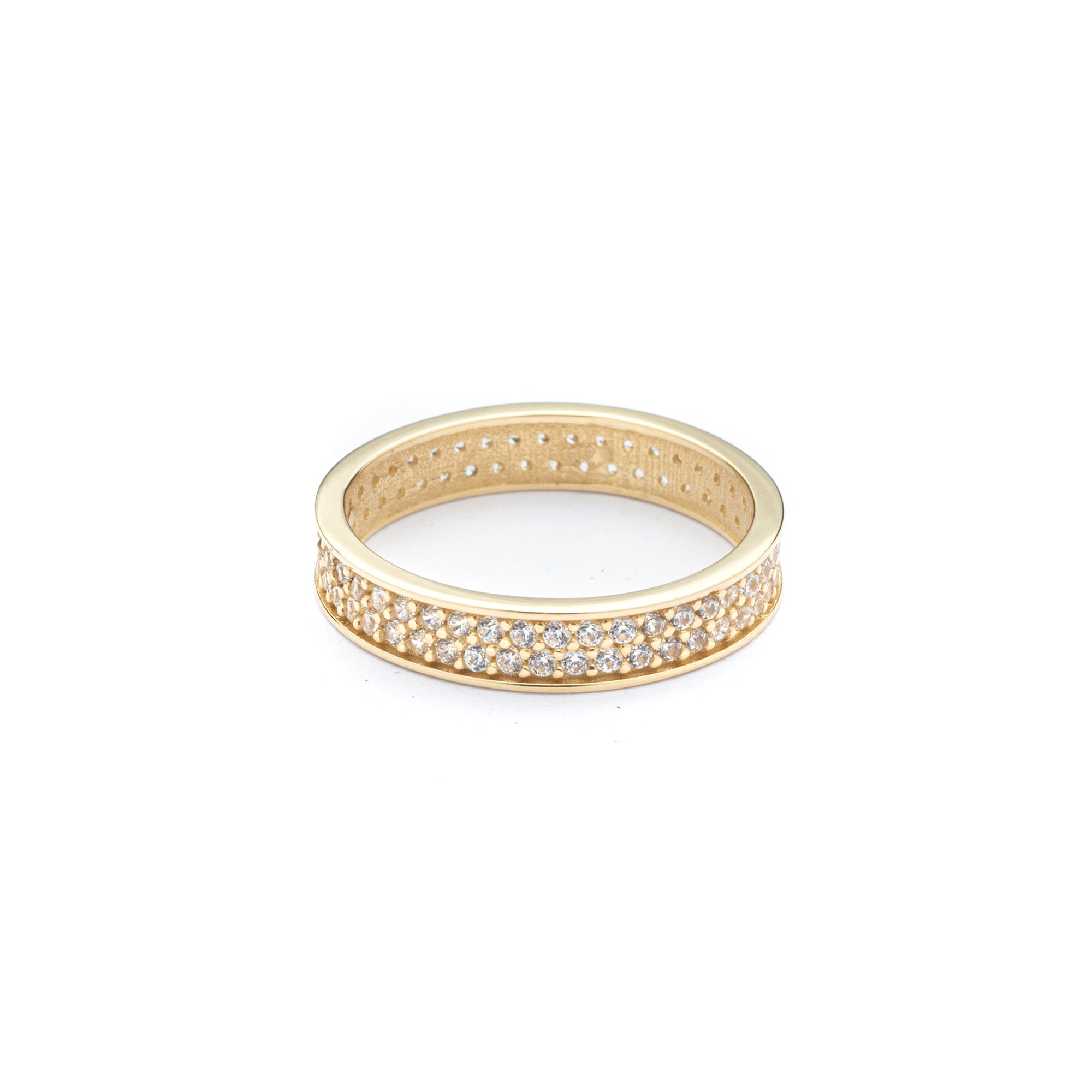 Solid Gold Full Eternity Band | 14k Promise Ring | Stacking Bridal Ring ...