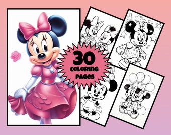 Livre de coloriage Mickey Mouse, Minnie Mouse, pages à colorier pour enfants, livre de coloriage pour les vacances