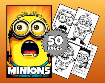 Minions Coloring Book, Kids Coloring Pages, Minion Png, Digital Download