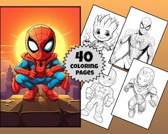 Livre de coloriage super-héros, Avengers Png, livre de coloriage pour enfants, super-héros imprimable, téléchargement numérique
