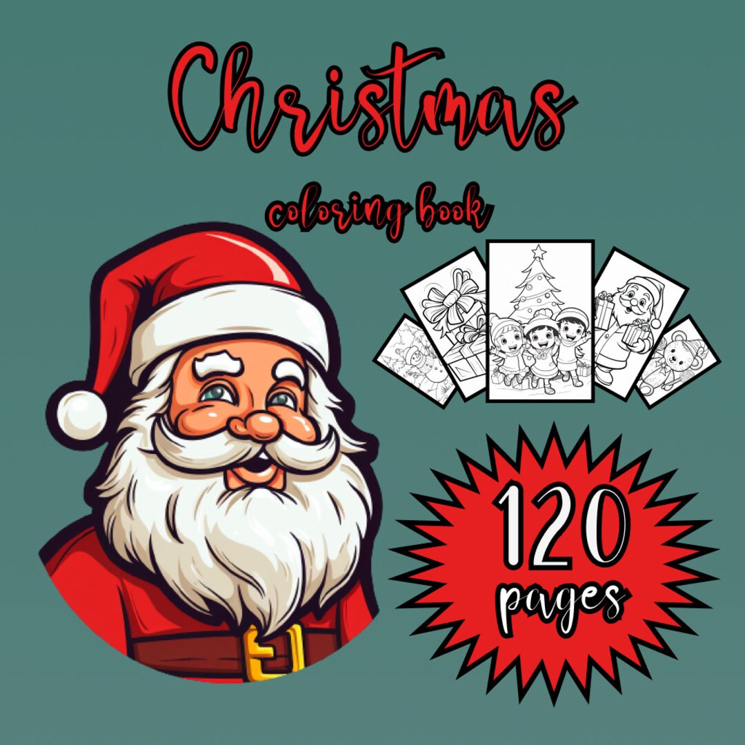 Christmas Coloring Pages, Kids Coloring Book, Coloring Sheets PNG - Etsy