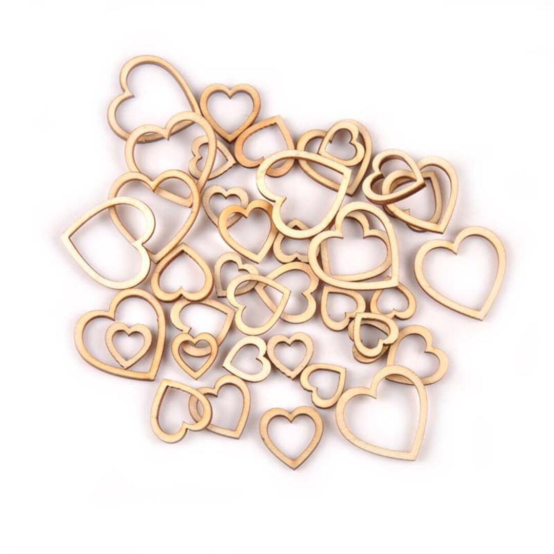 DIY Wooden Craftwork Hollow Heart Wood Wooden Heart Frame Hollow Crafts