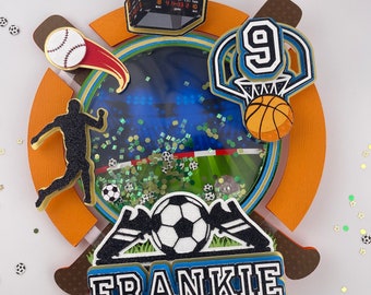 Custom Sports Birthday Cake Topper: Baseball, Basketball, Soccer