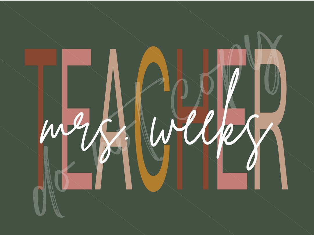 Personalized Teacher PNG Digital File - Etsy