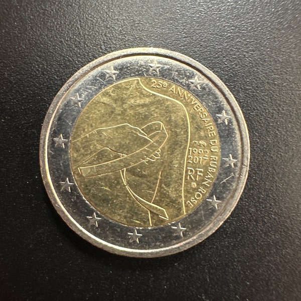 Frankreich 2 Euro, 25-jähriges Jubiläum - Pink Ribbon 2017