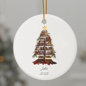 Décoration de sapin de Noël personnalisée | Ornement rond en céramique